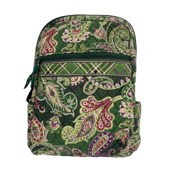 Vera Bradley Retired Pattern Chelsea Multicolor Green Pure Cotton Backpack USA - Picture 1 of 11